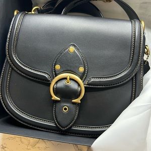 Coach Beat Leather Saddle Bag Black